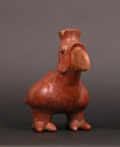 Appraisal: Colima Mexican Parrot Vessel Terracotta vessel in the shape of