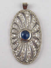 Appraisal: An antique platinum cabochon sapphire and old brilliant cut diamond