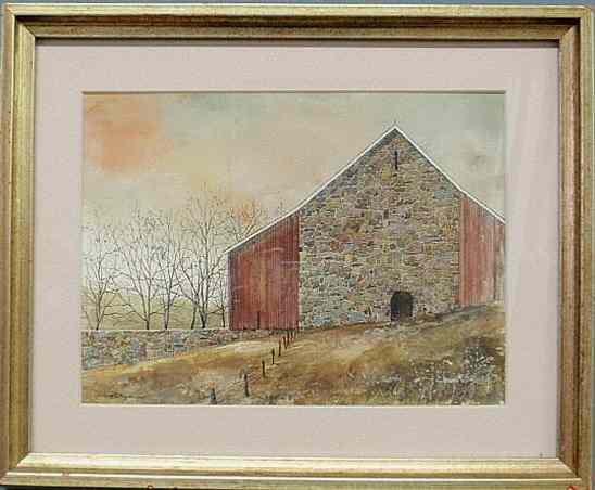 Appraisal: Original Richard Bollinger watercolor of a Pennsylvania fall landscape with