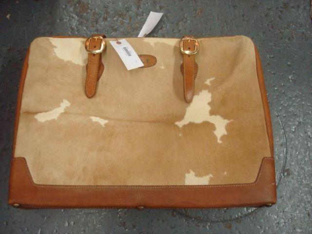 Appraisal: Calfskin Suitcase From a Greenwich area home