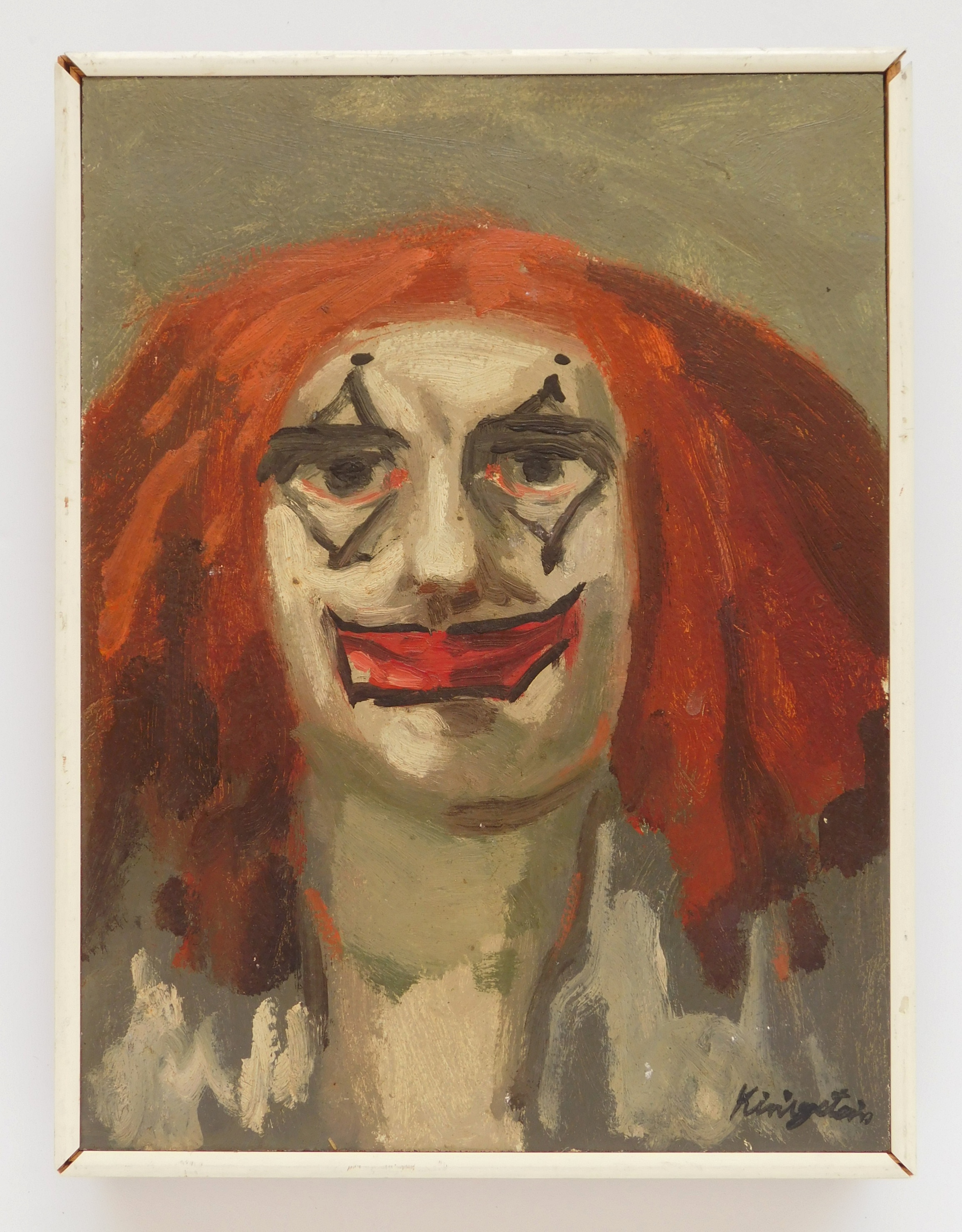 Appraisal: Jonah Kinigstein Clown from the Marat de Sade Play- oil