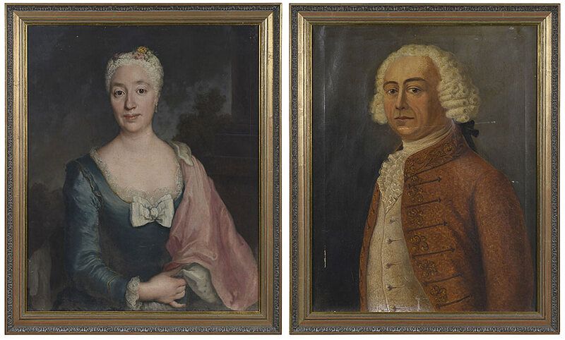 Appraisal: Two European Portraits th century and style Friedrich Wilhelm Quirin