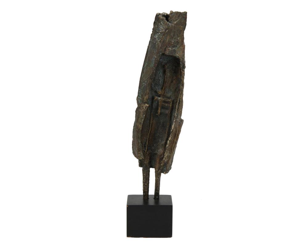 Appraisal: THOMAS LARKIN B TH CENTURY CLOAKED WARRIOR PATINATED BRONZE ON