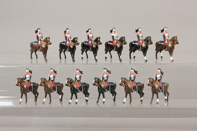 Appraisal: Lot of metal French Cuirassiers mounted painted gloss