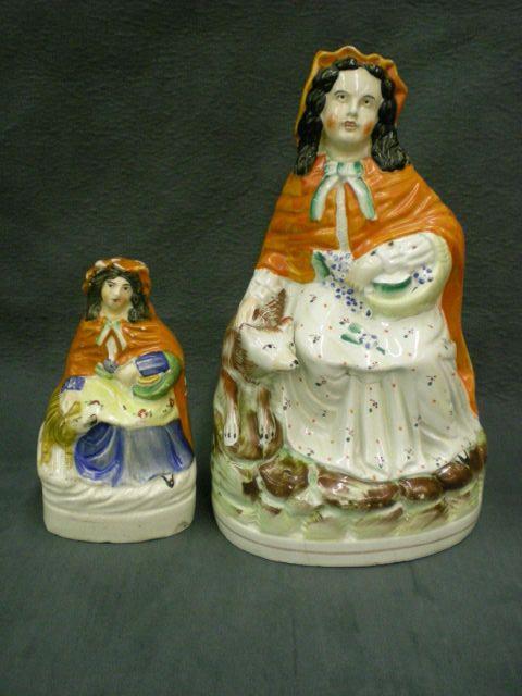 Appraisal: Two Staffordshire Figures depicting Red Riding Hood including figure depicting