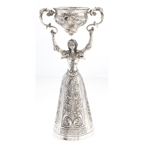 Appraisal: A German silver wager cup early th c in the