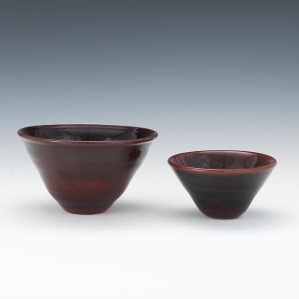 Appraisal: DOMINICK LABINO AMERICAN - x x Two blown glass bowls