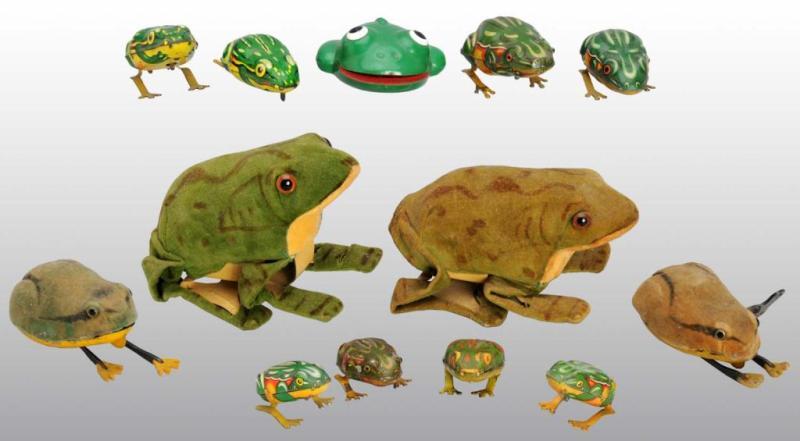 Appraisal: Lot of Frog Toys Description French and German Most are