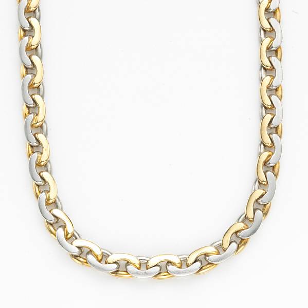 Appraisal: A platinum and eighteen karat gold chain weighing approximately gr