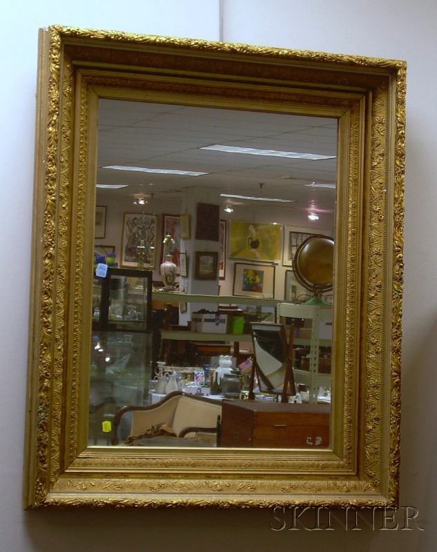 Appraisal: Victorian Gilt-gesso and Wood Framed Mirror x in