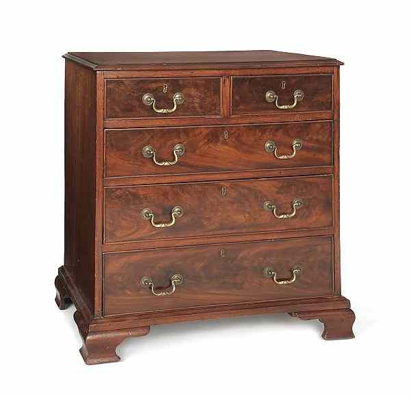 Appraisal: George III mahogany bachelor's chest h w