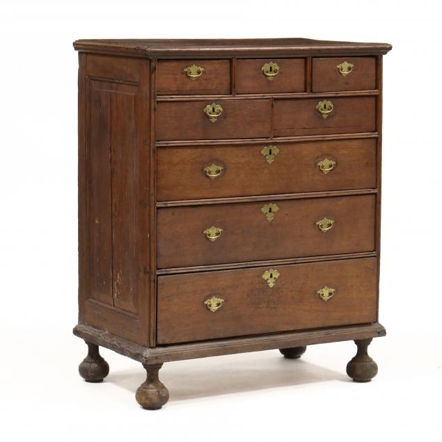 Appraisal: ENGLISH JACOBEAN OAK CHEST OF DRAWERS th century pine secondary