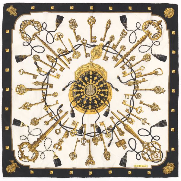 Appraisal: HERMES SILK TWILL SCARF LES CLES DESIGNED BY CATHY LATHAM