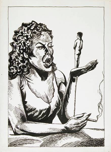 Appraisal: Raymond Pettibon American born Untitled signed and dated 'Raymond Pettibon