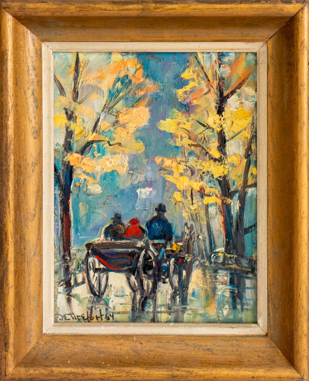 Appraisal: BELA DETIREFORT NEW YORK SCENE OIL ON BOARD Bela DeTirefort