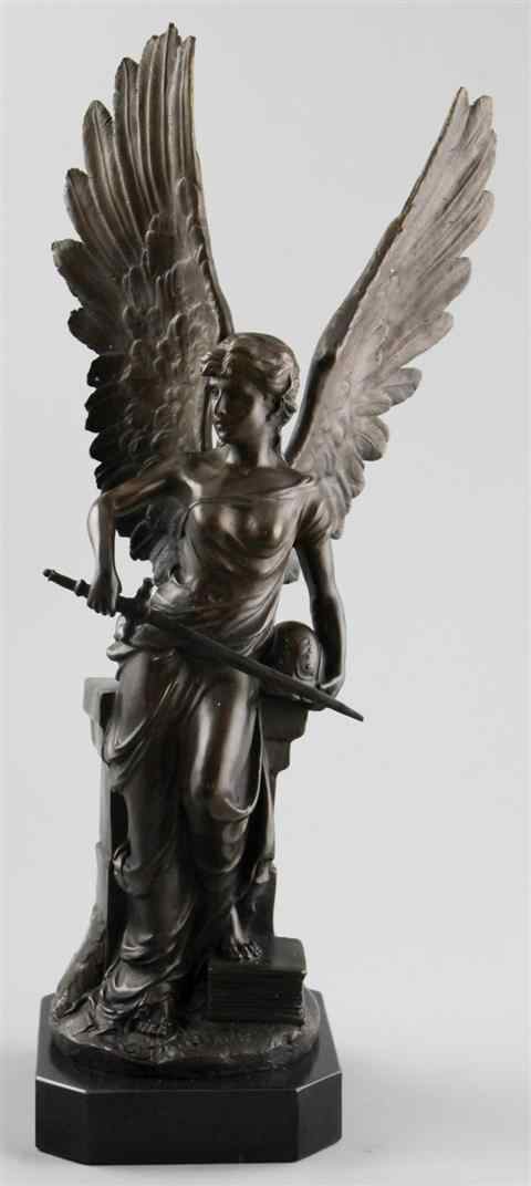 Appraisal: BRONZE FIGURE OF ATHENA bearing the signature A Mercie above