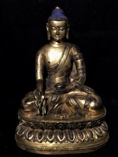 Appraisal: Early Tibetan Large Gilt Bronze Buddha Early Tibetan or Chinese