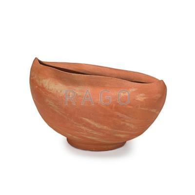 Appraisal: GEORGE OHR - Scroddled bisque bowl Biloxi MS - Script