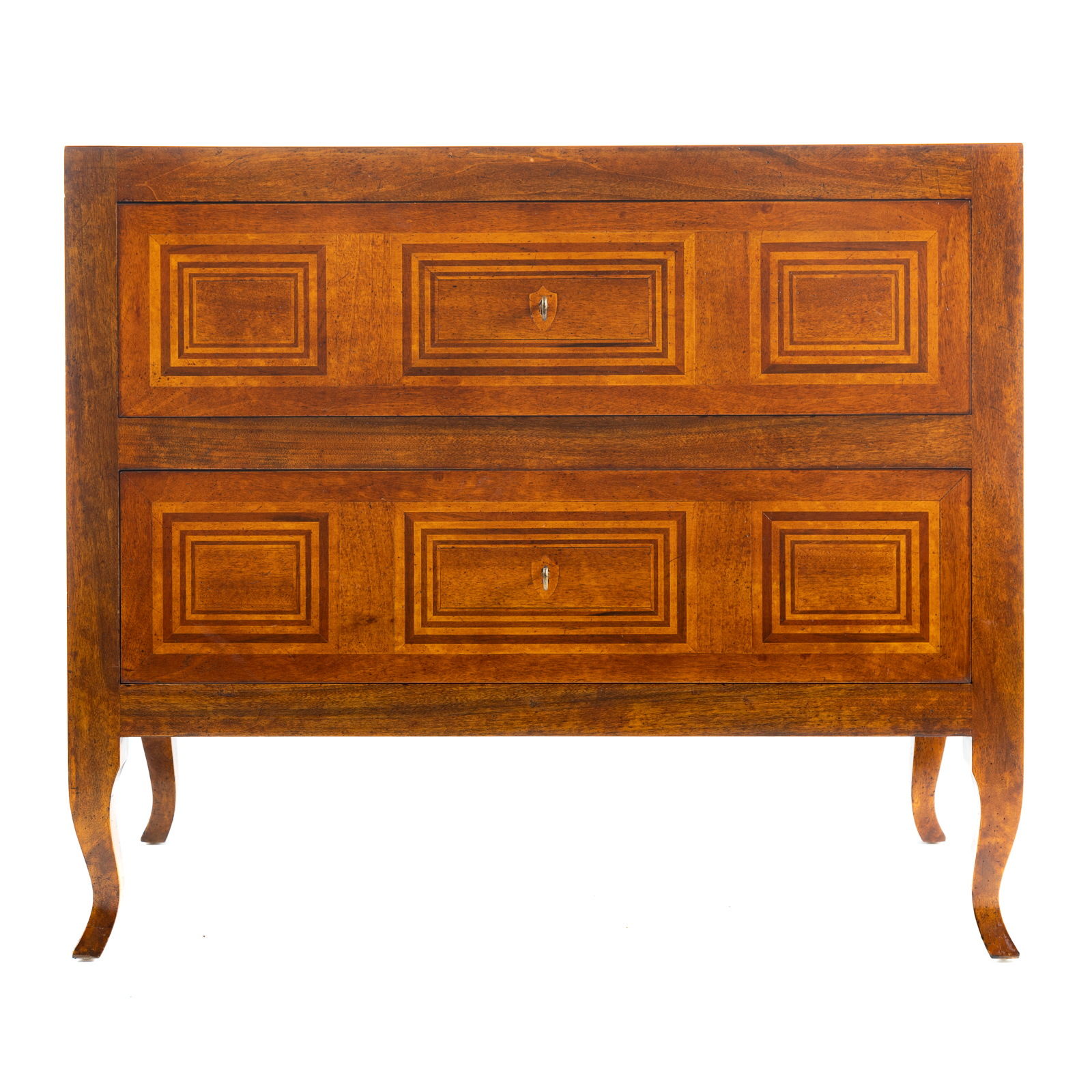 Appraisal: ITALIAN STYLE INLAID WALNUT COMMODE th century with elaborate geometric