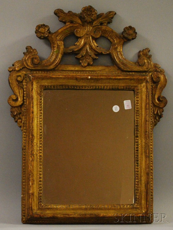 Appraisal: Baroque-style Gilt-gesso and Wood Mirror lg in