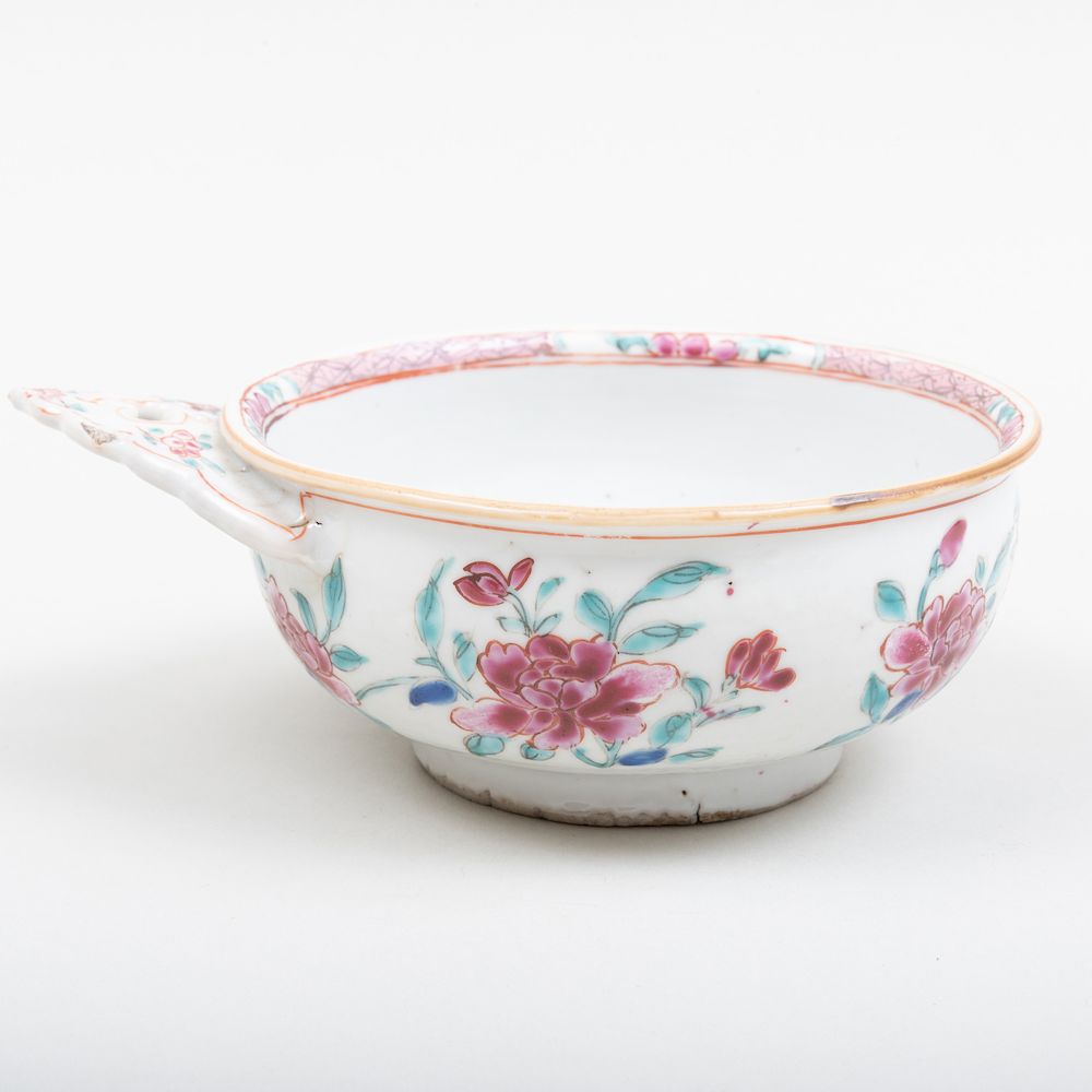 Appraisal: Chinese Export Famille Rose Porcelain Porringer Chinese Export Famille Rose