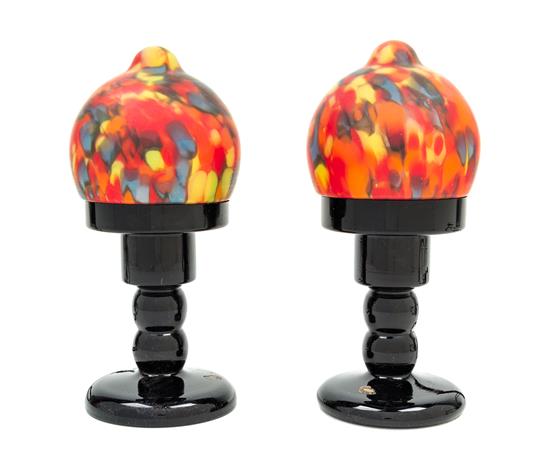 Appraisal: Sale Lot A Pair of Czechoslovakian Glass Mushroom Lamps each