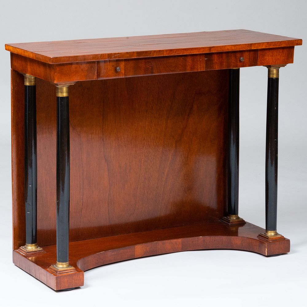 Appraisal: Continental Neoclassical Style Mahogany and Ebonized Pier Table Fitted with