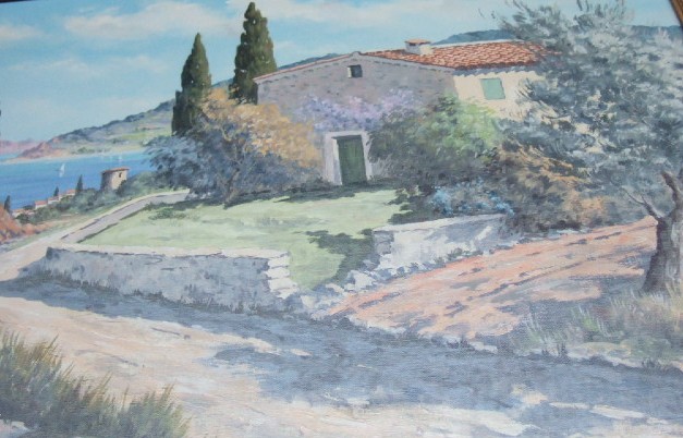 Appraisal: Lucien Potronat - A Mediterranean villa near the sea oil