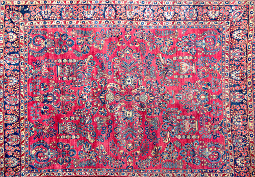 Appraisal: PERSIAN Carpet with floral center and ground surrounded by a