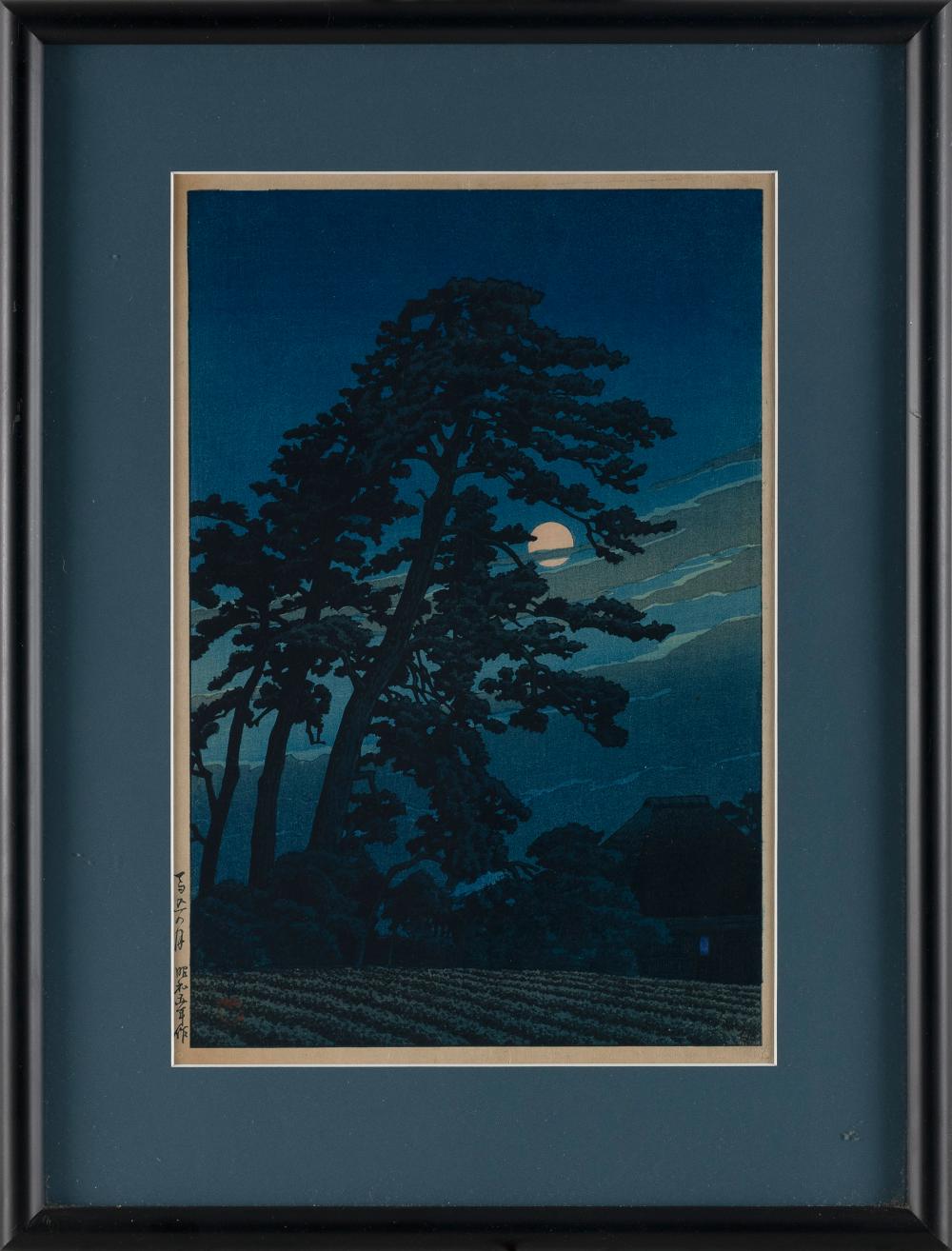 Appraisal: KAWASE HASUI JAPAN - FULL MOON AT MAGOME WOODBLOCK PRINT