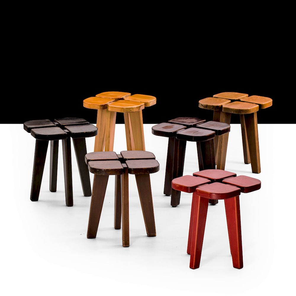 Appraisal: Rauni Peippo A set of six stools designed by Rauni