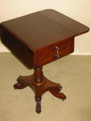 Appraisal: A WILLIAM IV MAHOGANY WORK TABLE of rounded oblong form