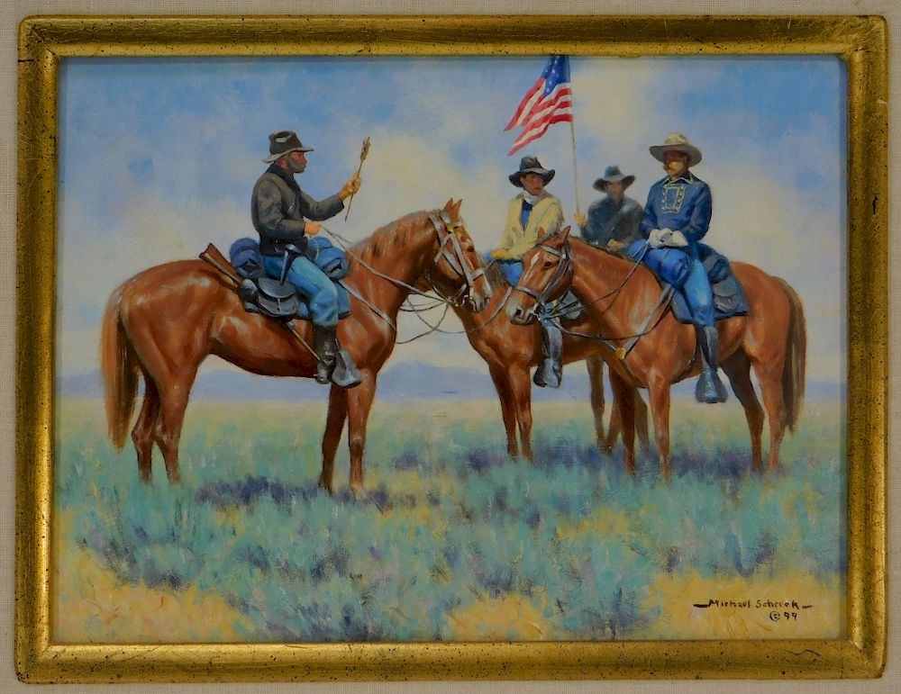 Appraisal: Michael Schreck Historical Civil War Painting Michael Schreck Alabama b