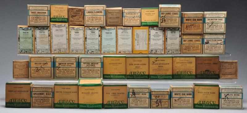 Appraisal: Lot of Small Boxes of Herbal Medicines Description Circa s