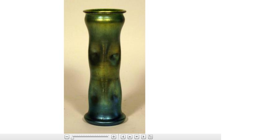 Appraisal: Loetz green to blue iridescent pinched glass vaseearly th century