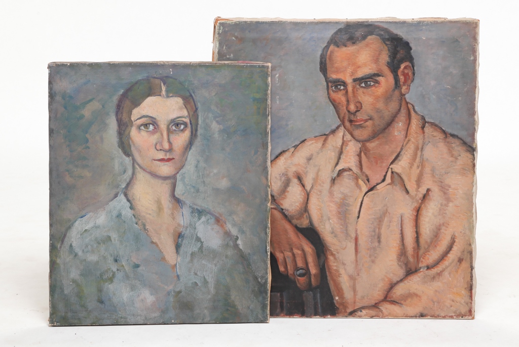 Appraisal: TWO AMERICAN OIL ON CANVAS PORTRAITS Second quarter th century