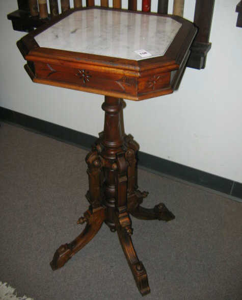 Appraisal: AMERICAN TH CENTURY WALNUT CENTER TABLE Square top with canted