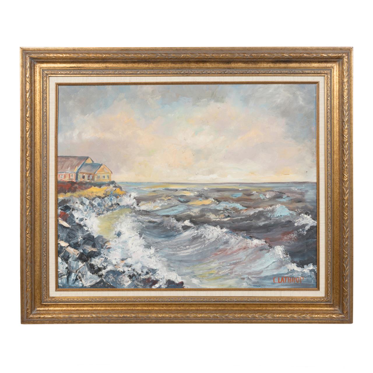 Appraisal: AMERICAN SCHOOL SEASCAPE W ROCKY BEACH O C American School