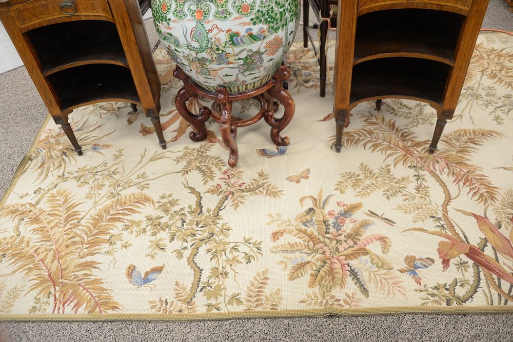 Appraisal: Hooked Rug having floral and butterfly designs ' x '