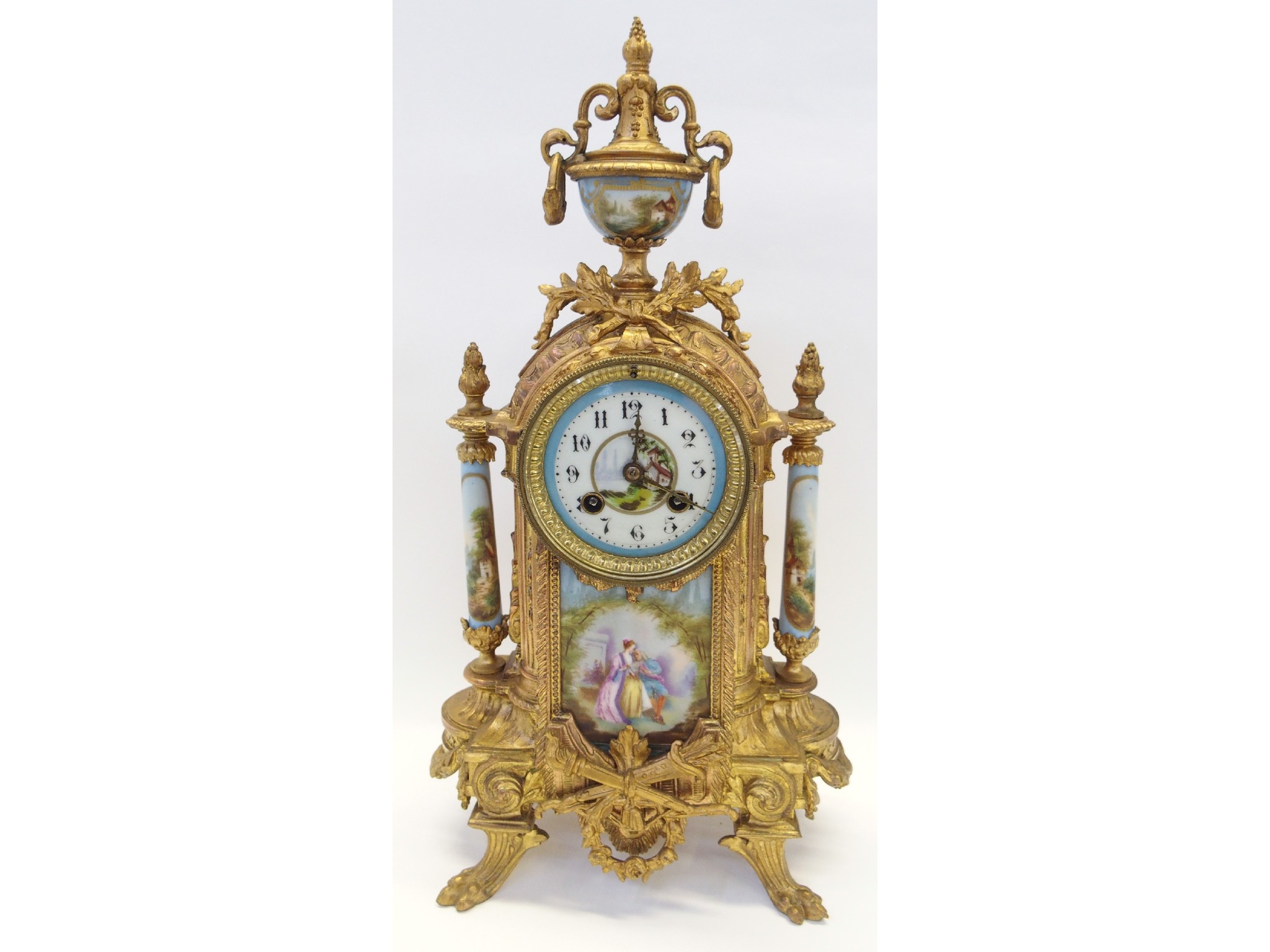 Appraisal: Louis XV-style gilt spelter mantle clock