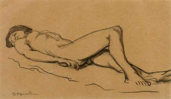 Appraisal: STEINLEN TH OPHILE ALEXANDRE Lausanne - Paris Reclining female nude