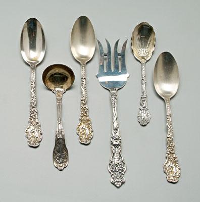 Appraisal: pieces sterling flatware pieces Versailles Mytholgique ladle three pieces Irian