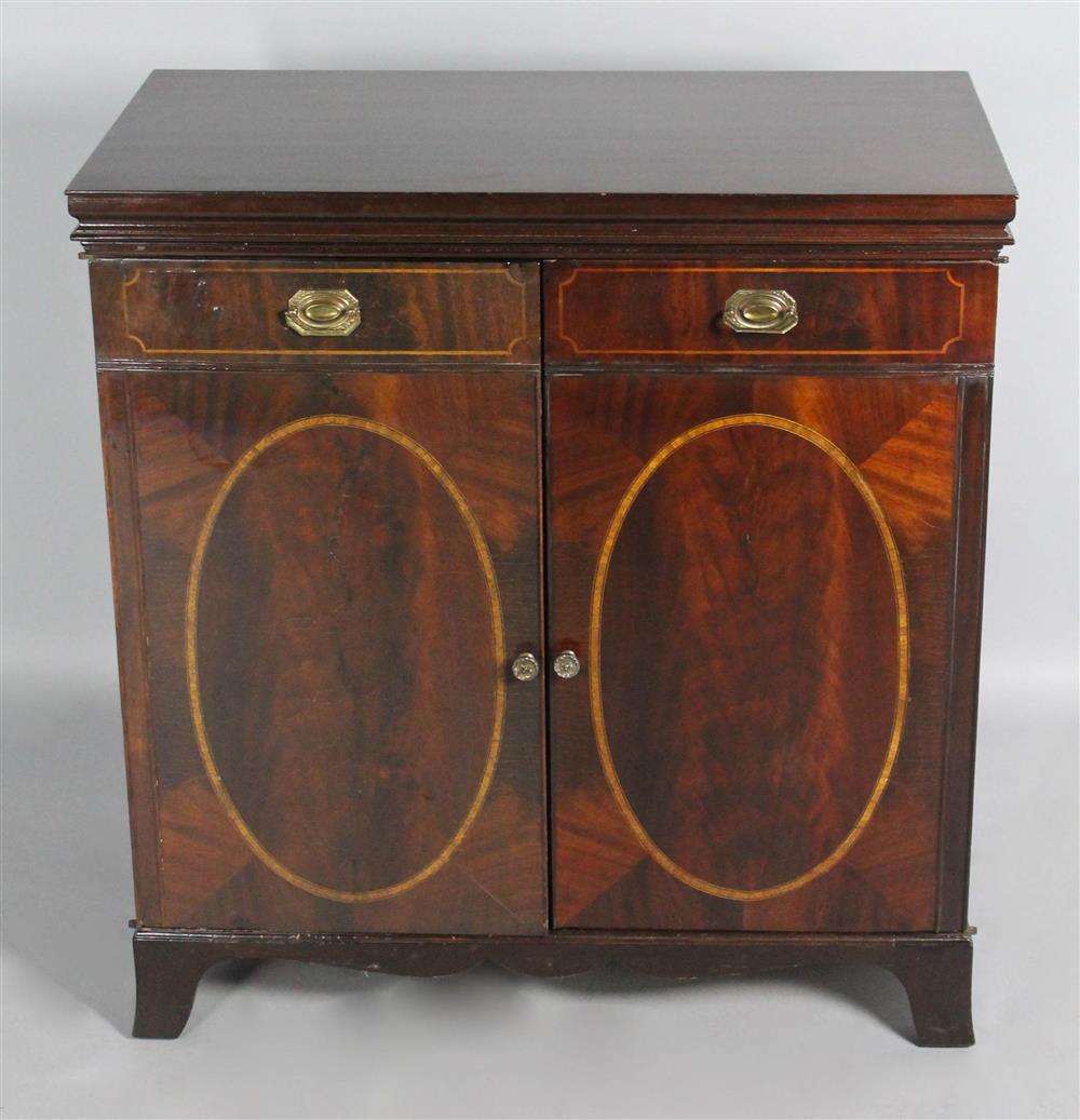 Appraisal: FEDERAL STYLE TALL MAHOGANY SILVER CHEST AND SERVER the molded