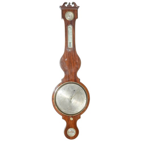 Appraisal: A Victorian mahogany and line inlaid barometer A Pagani Nottingham