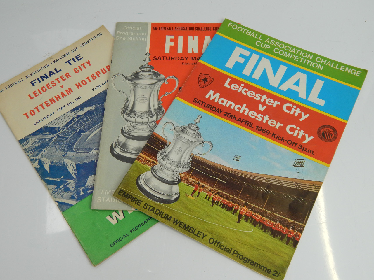 Appraisal: Three FA Cup Final programmes comprising Leicester City vs Tottenham