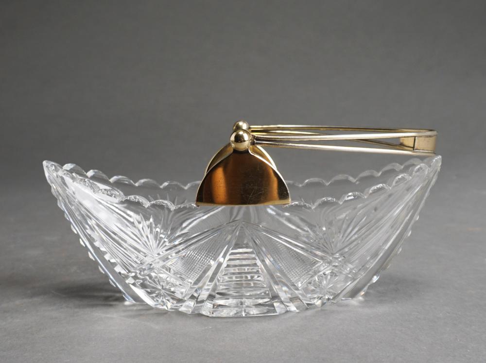 Appraisal: RUSSIAN GILT -SILVER AND CRYSTAL BASKET D IN CM Russian