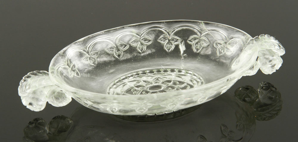 Appraisal: - Mughal Rock Crystal Bowl Small carved Mughal bowl rock