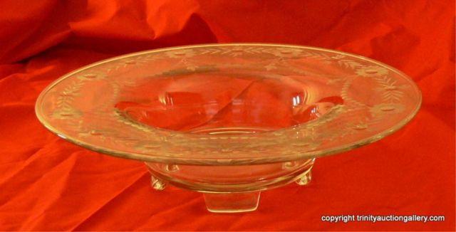 Appraisal: Cambridge Glass Company Etched Glass Console Bowl - also doubles