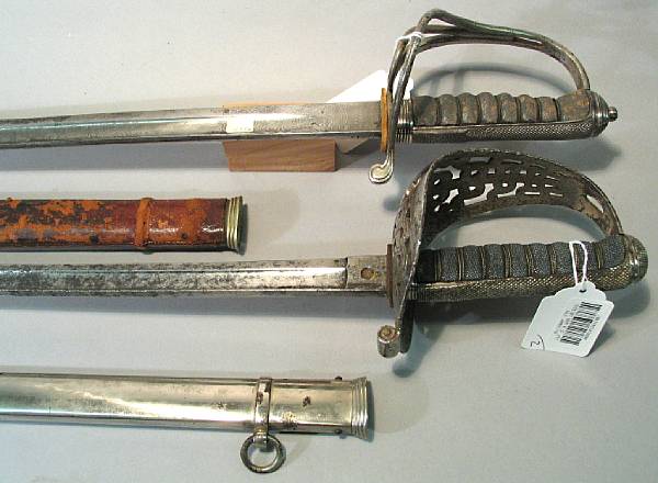 Appraisal: A lot of two British officer's swords Comprising Royal Artillery