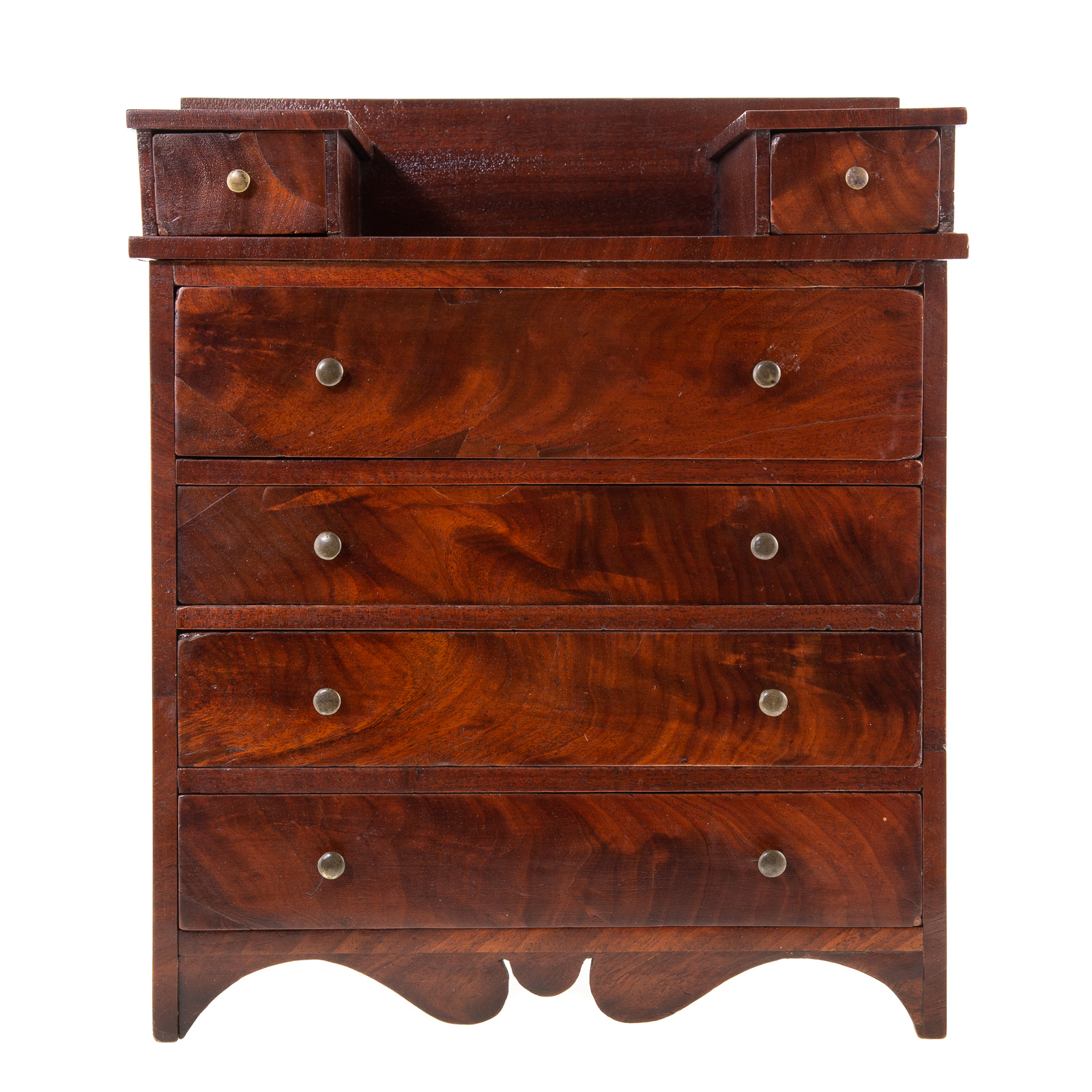 Appraisal: FEDERAL MAHOGANY MINIATURE DECK TOP CHEST Circa pair of small